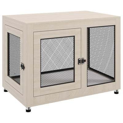 PawHut 2-in-1 Dog Cage & Side Table, with Two Doors, Cushion, for Large Dogs 