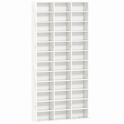 HOMCOM CD Storage Unit with Adjustable Shelves, 102 x 195 cm, Marble Effect 