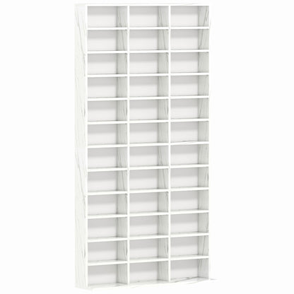HOMCOM CD Storage Unit with Adjustable Shelves, 102 x 195 cm, Marble Effect