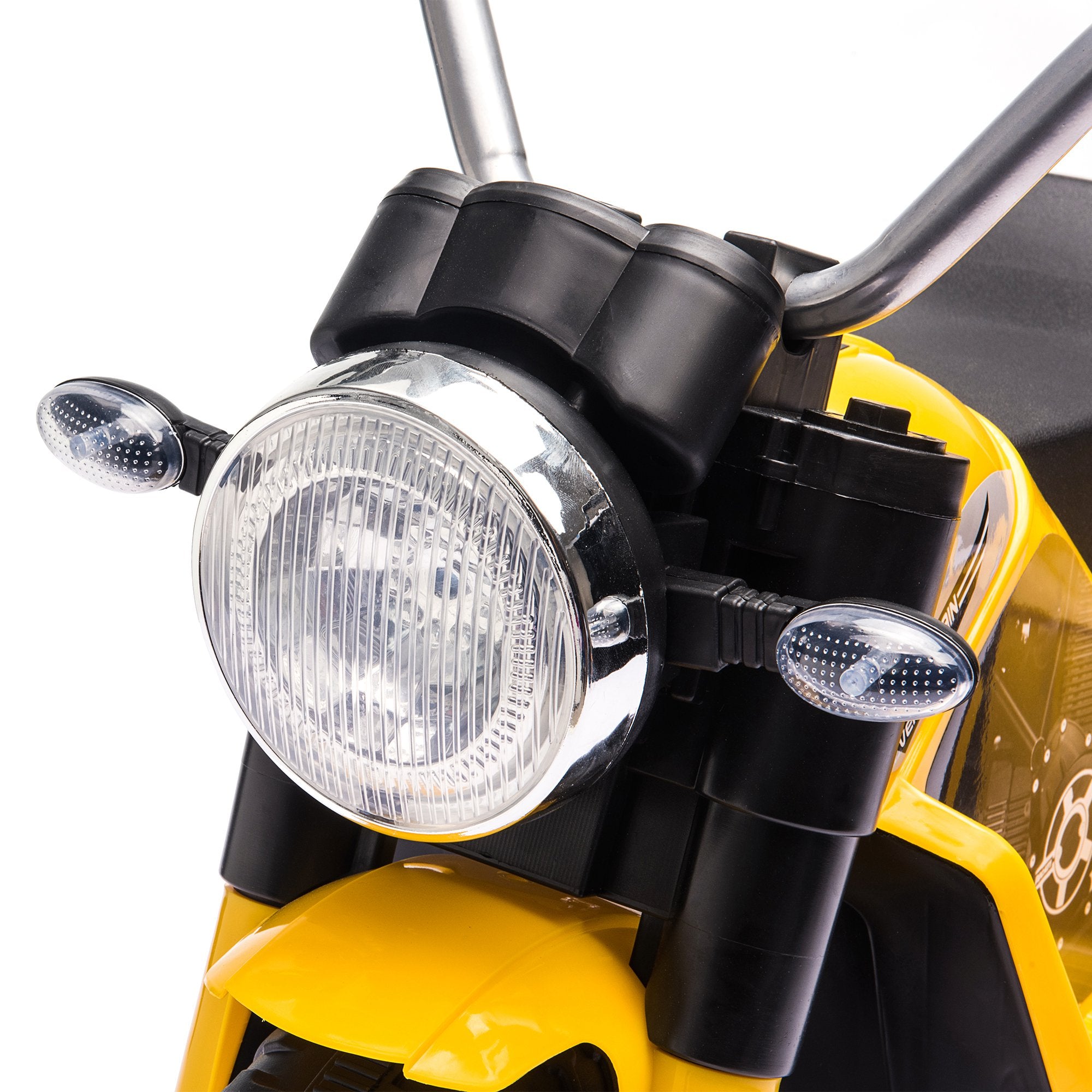 HOMCOM 6V Kids Electric Motorbike 3 Wheels Ride On Toy with Horn Headlights Realistic Sounds for Girl Boy 18 - 36 Months Yellow 