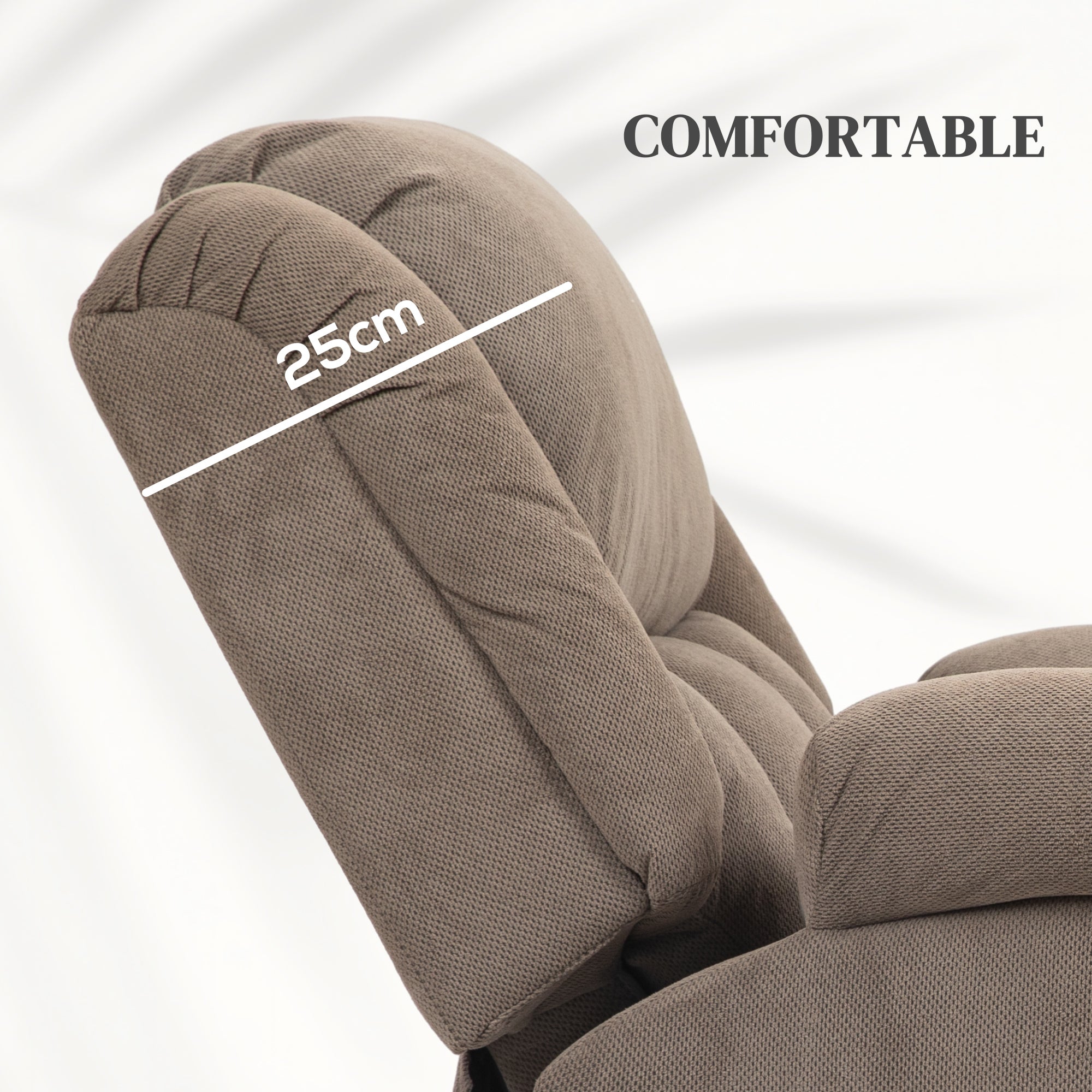 HOMCOM Recliner Armchair Lift Chair, Electric Recliner Chair with Vibration Massage and Heat, Wide Seat, USB Port, Light Brown 