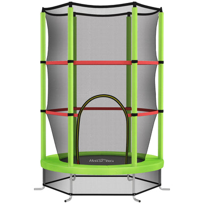 HOMCOM Kids Trampoline, with Enclosure Net, Steel Frame, for Ages 3-6 Years - Green 