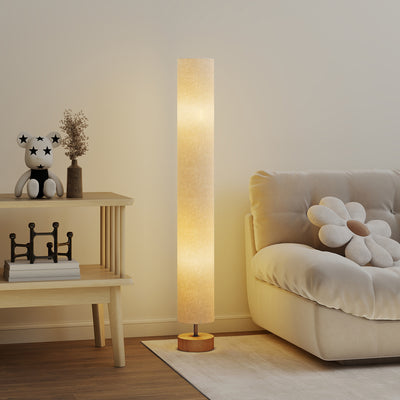HOMCOM LED Floor Lamp for Living Room, 120cm Modern Standing Lamp with 3000K/4500K/6500K Colour Temperatures, Linen Shade and Wooden Base, Grey 