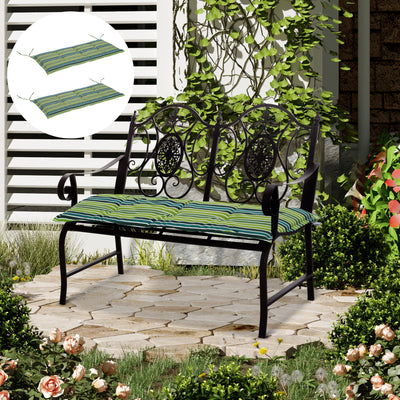 Outsunny Polyester Set Of 2 Swing Chair Cushion Green Stripes 