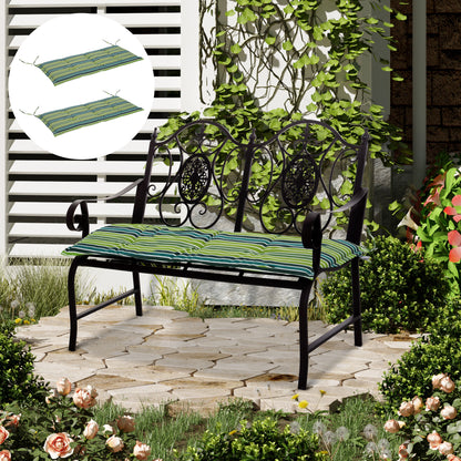 Outsunny Polyester Set Of 2 Swing Chair Cushion Green Stripes 