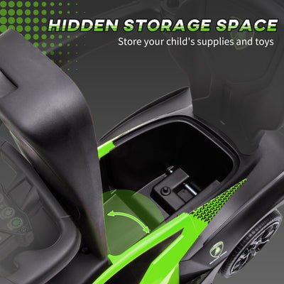 AIYAPLAY Kids 2-In-1 Lamborghini Ride-On and Stroller, with Horn - Green 