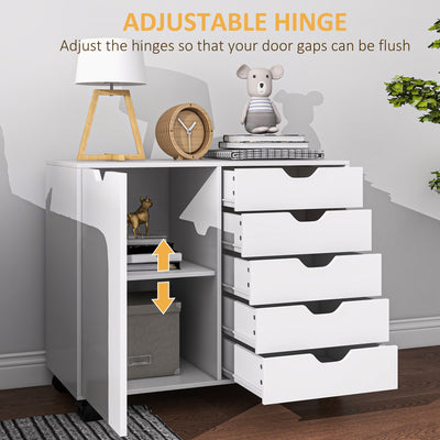 HOMCOM Multi-Storage Mobile Office Storage Cabinet - White 