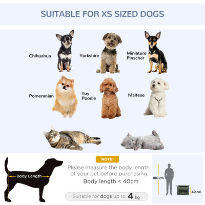 PawHut 60cm Pet Carrier, with Cushion, for Miniature Dogs - Grey 