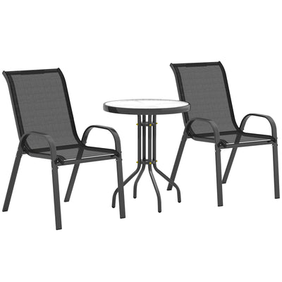 Outsunny Three-Piece Outdoor Garden Set - Black 