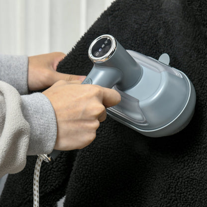 HOMCOM Clothes Steamer, 1200W Portable Handheld Garment Steamer for Home and Travel, Wrinkle Remover with Detachable Water Tank, Fast Heat-up, Grey