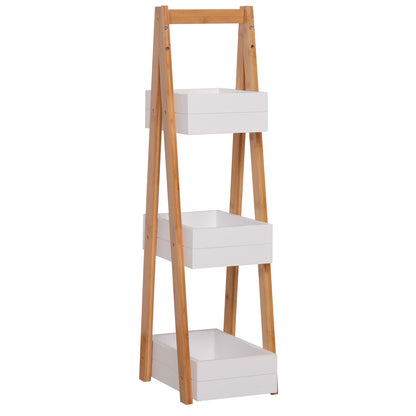 HOMCOM 3 Tier Bathroom Shower Caddy Freestanding Rack Storage Unit Shelf Organiser 