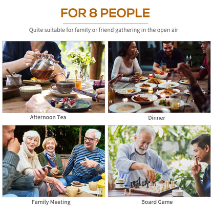 Outsunny 8-Seater Wooden Picnic Set-Fir Wood 