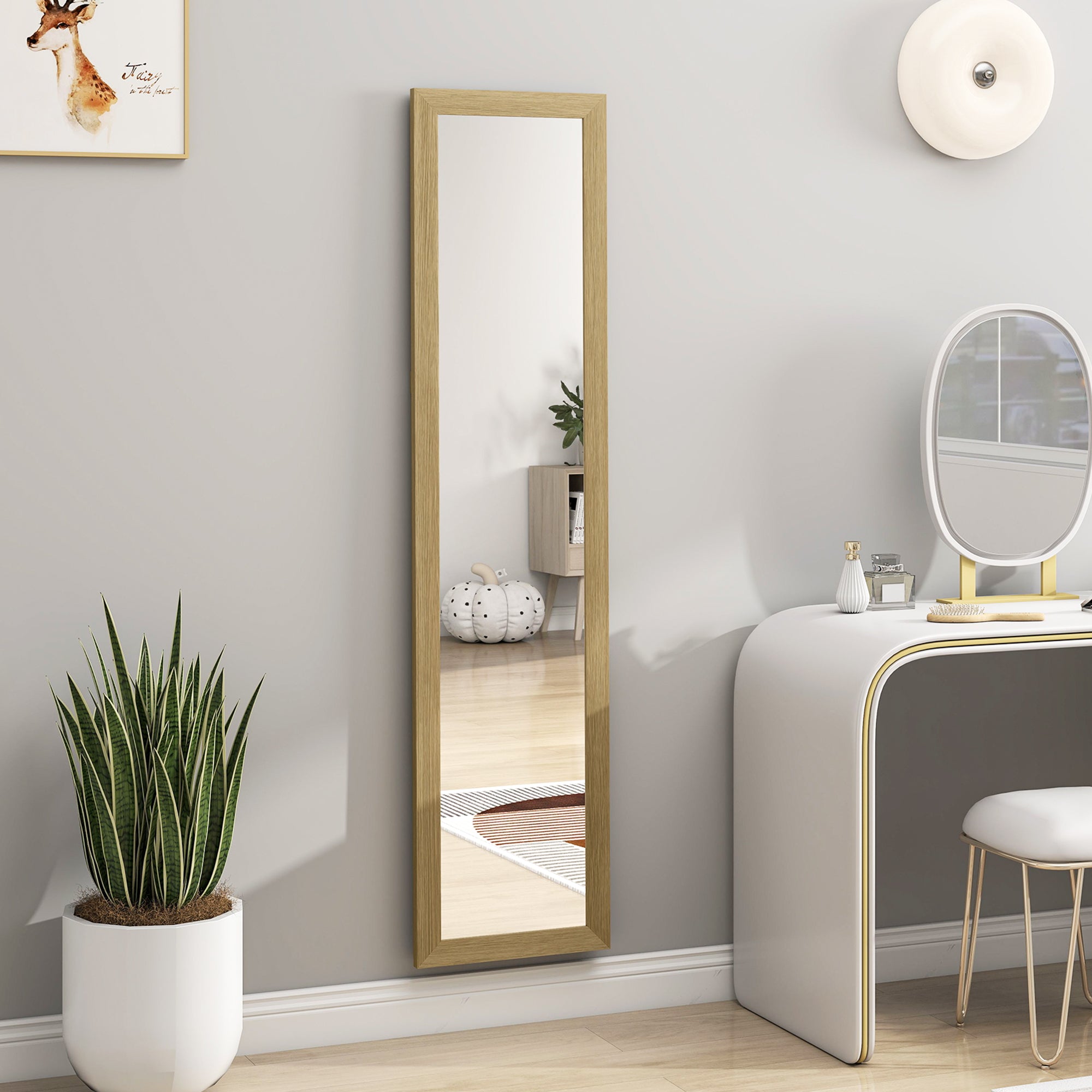 HOMCOM 37 x 157 cm Full Length Mirror - Natural 