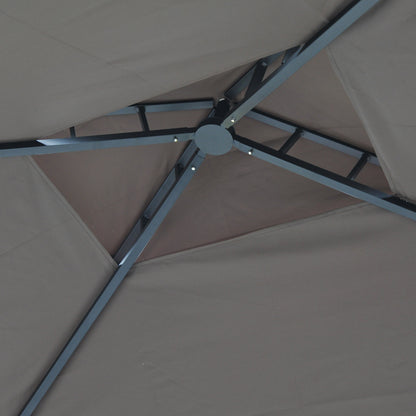 Outsunny 2.5 x 1.5m BBQ Tent Canopy Patio Outdoor Awning Gazebo Party Sun Shelter - Coffee 