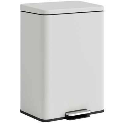 HOMCOM 20L Kitchen Bin with Soft-Close Lid and Stay-Open Function, Pedal Bin with Removable Inner Bucket for Kitchen, Office, Home, Cream 
