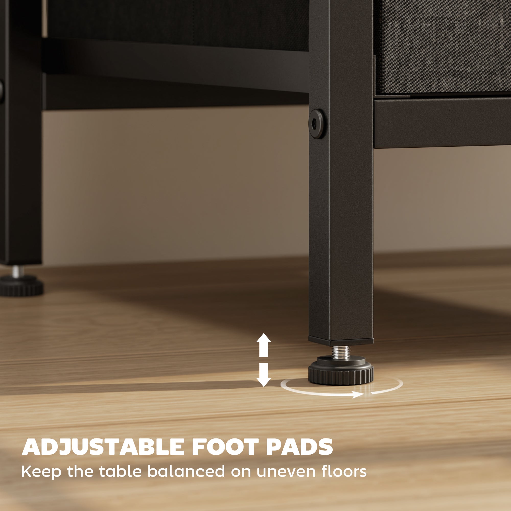 HOMCOM Bedside Table with Charging Station - Black 