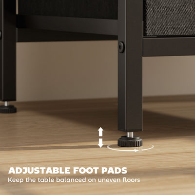HOMCOM Bedside Table with Charging Station - Black 