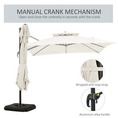 Outsunny Steel Frame Outdoor Roma Cantilever Umbrella 