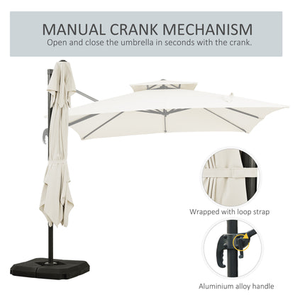 Outsunny Steel Frame Outdoor Roma Cantilever Umbrella 