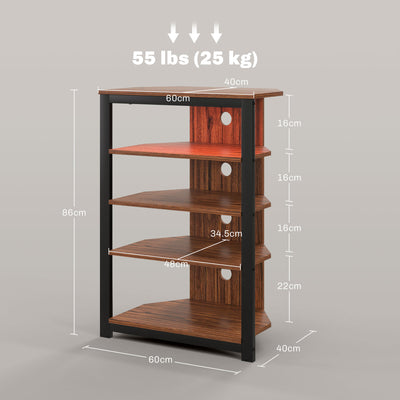 HOMCOM 4-Tier Corner TV Stand with Storage, LED Lights, Cable Management, Small TV Unit Entertainment Centre for TVs up to 29", for Living Room, Bedroom 