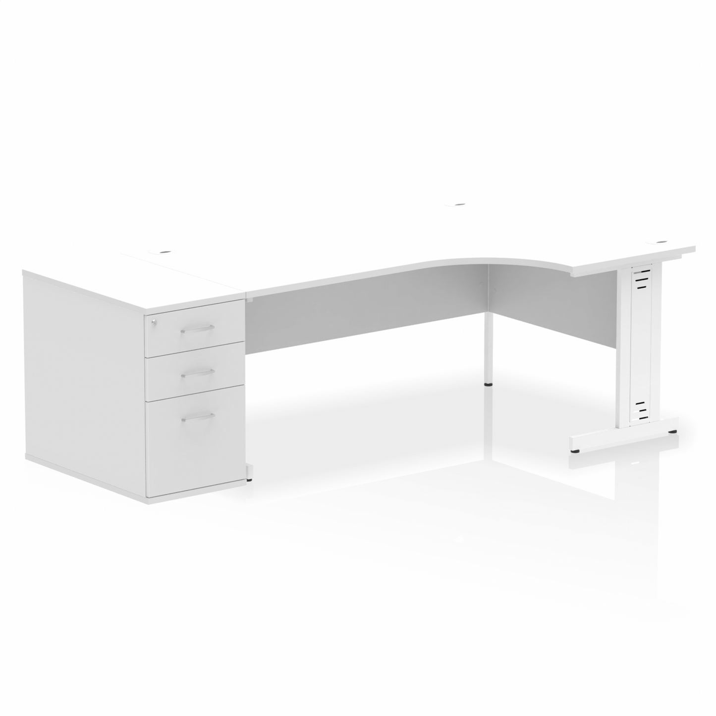 Impulse 1800mm Cable Managed Right Crescent Desk Workstation