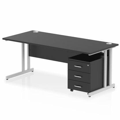 Impulse 1800mm Cantilever Straight Desk With Mobile Pedestal