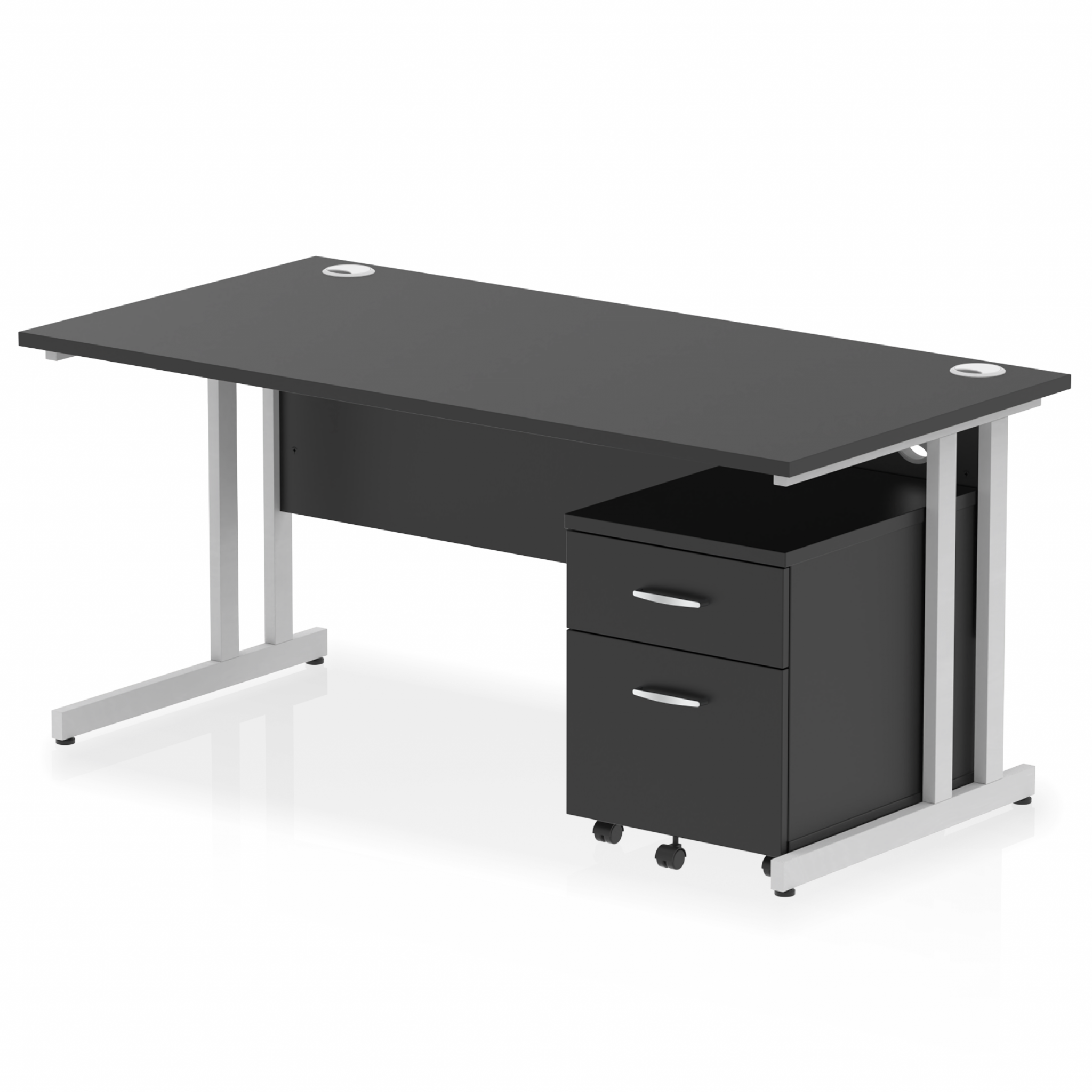 Impulse 1600mm Cantilever Straight Desk With Mobile Pedestal