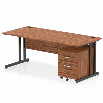 Impulse 1800mm Cantilever Straight Desk With Mobile Pedestal