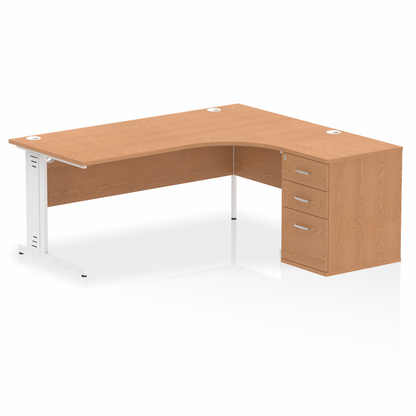 Impulse 1800mm Cable Managed Right Crescent Desk Workstation