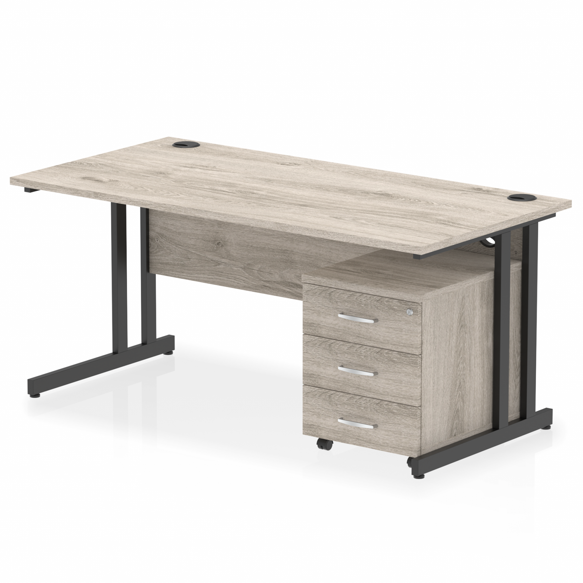 Impulse 1600mm Cantilever Straight Desk With Mobile Pedestal