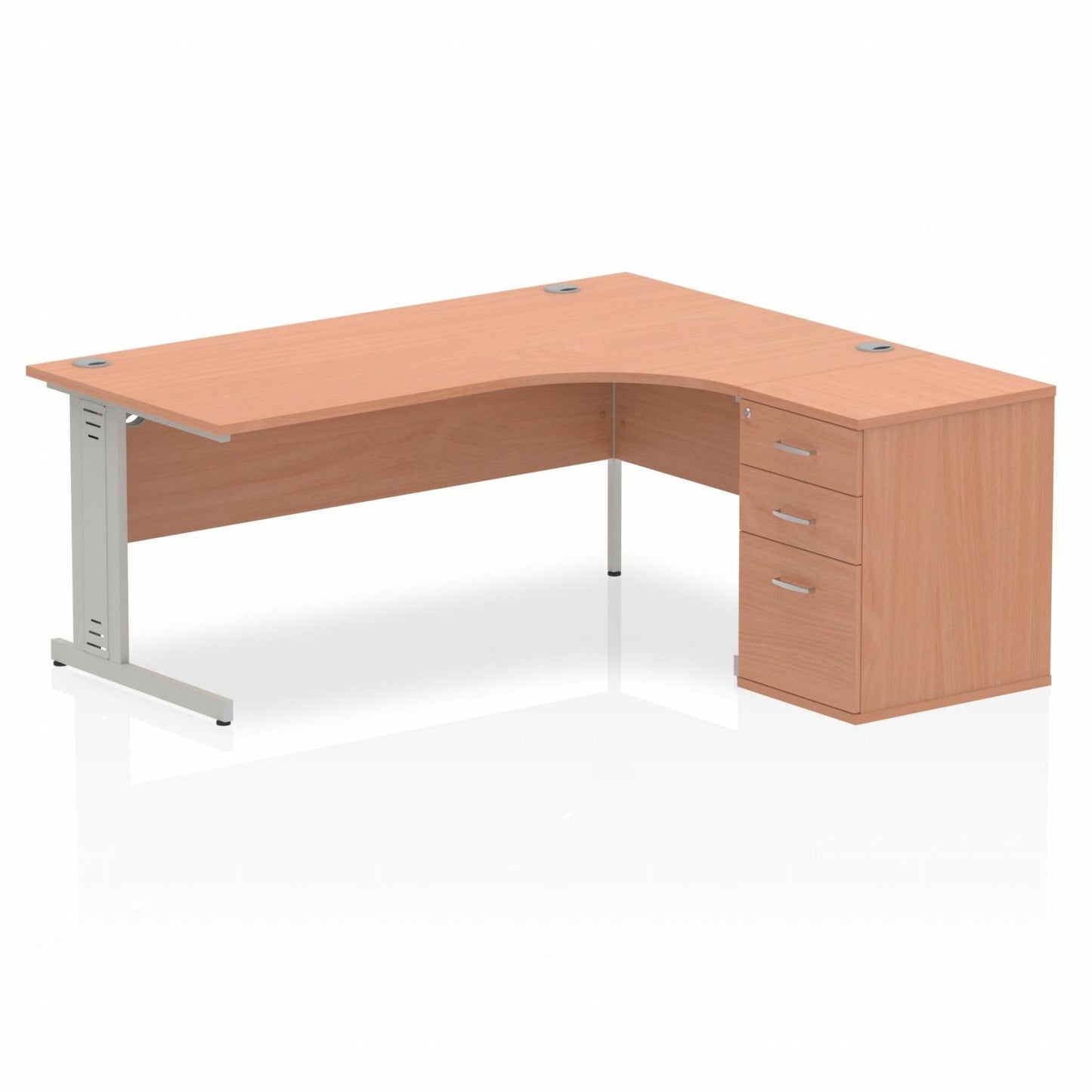 Impulse 1800mm Cable Managed Right Crescent Desk Workstation