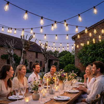 HOMCOM Curtain Lights Connectable Fairy Curtain Lights Plug-in IP44 Waterproof/18 m/Warm White 