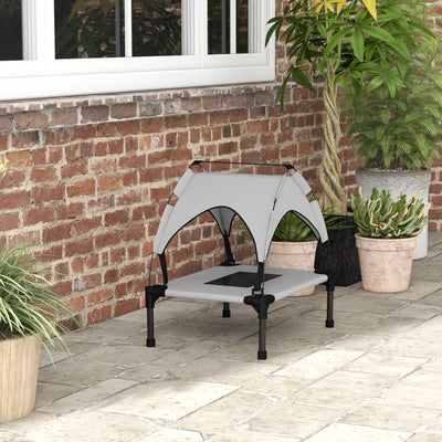 PawHut Cooling Raised Pet Bed w/ Washable Breathable Mesh, for Mini Small Dogs, 61 x 46 x 63cm - Light Grey 