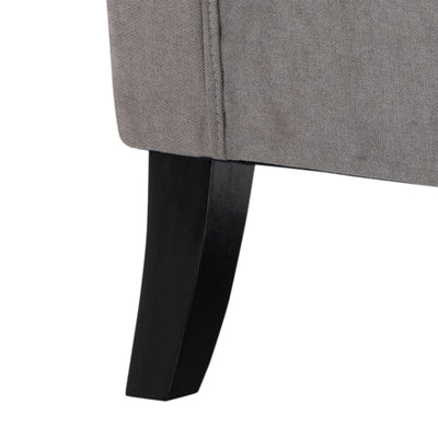 HOMCOM Retro Accent Chair, Wingback Armchair with Wood Frame Button Tufted Design for Living Room Bedroom, Grey 