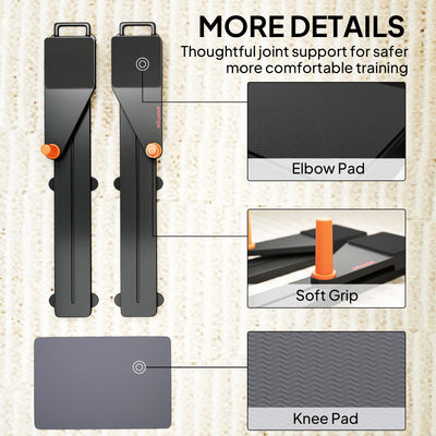 SPORTNOW Push Up Board Set of 2, Portable Press Up Board with Dual Glide Rails, Knee Pad, Pushup Stand Pilates Reformer Machine for Home Gym, Multifunctional Workout Equipment for Men & Women 