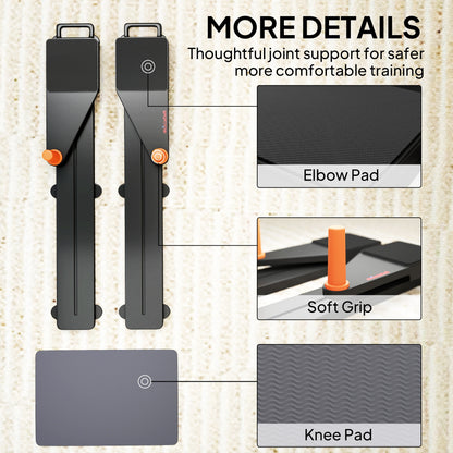 SPORTNOW Push Up Board Set of 2, Portable Press Up Board with Dual Glide Rails, Knee Pad, Pushup Stand Pilates Reformer Machine for Home Gym, Multifunctional Workout Equipment for Men & Women