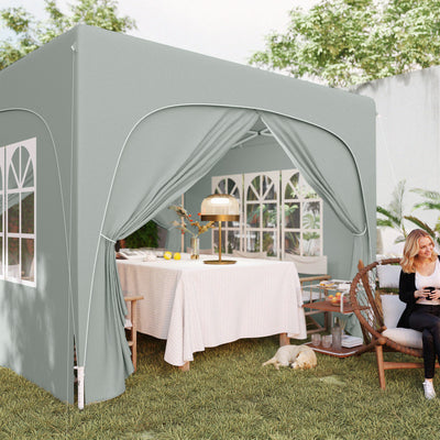 Outsunny 3 x 3m Pop-Up Gazebo Shelter, with Accessories - Light Grey 