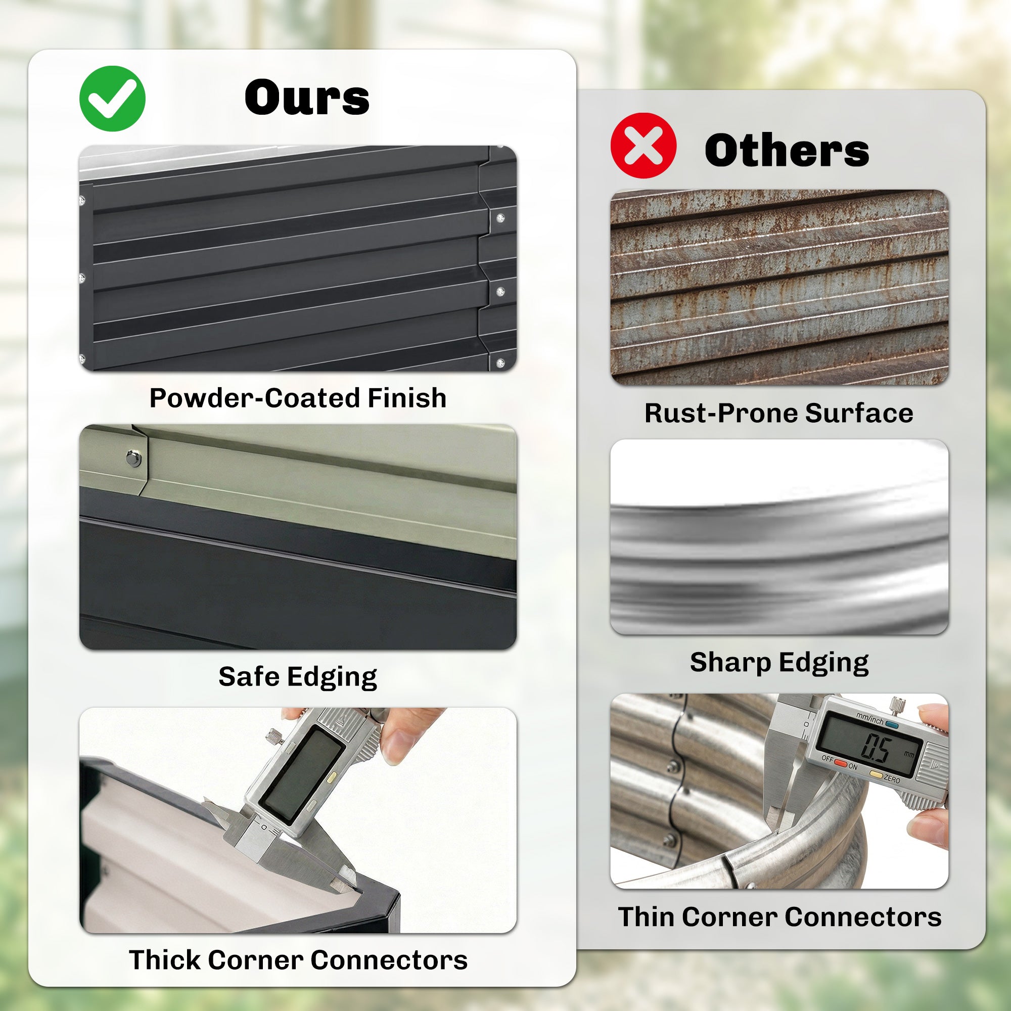 Outsunny Set of 2 Raised Beds for Garden, Galvanised Outdoor Planters for Herbs Vegetables, Use for Patio Balcony, Grey 