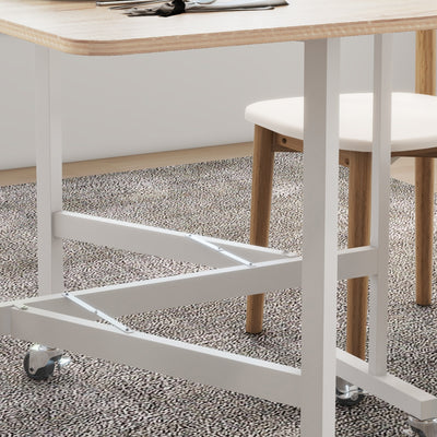 HOMCOM 4-6 Person Drop Leaf Dining Table - Oak 