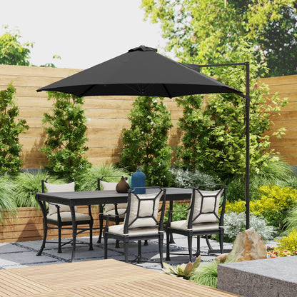 Outsunny 2.5m Rotating Cantilever Parasol - Black 