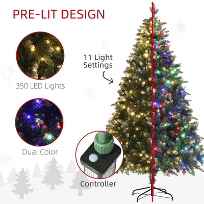 HOMCOM 6ft LED Pre-Lit Artificial Christmas Tree, with Base 
