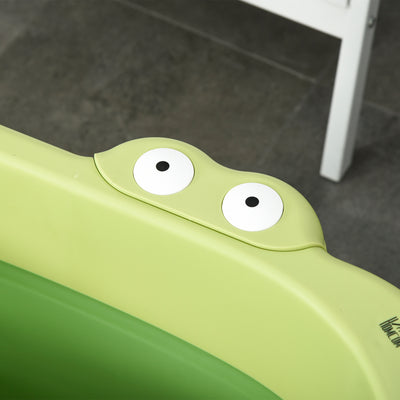 HOMCOM Foldable Baby Bathtub, with Stool - Green 
