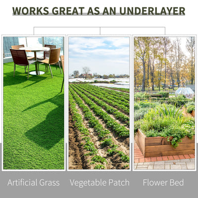 Outsunny 1m x 50m Weed Control Membrane, Heavy Duty Weed Control Barrier Fabric, 90gsm Ground Cover for Patios, Garden, Flower beds, Landscaping 