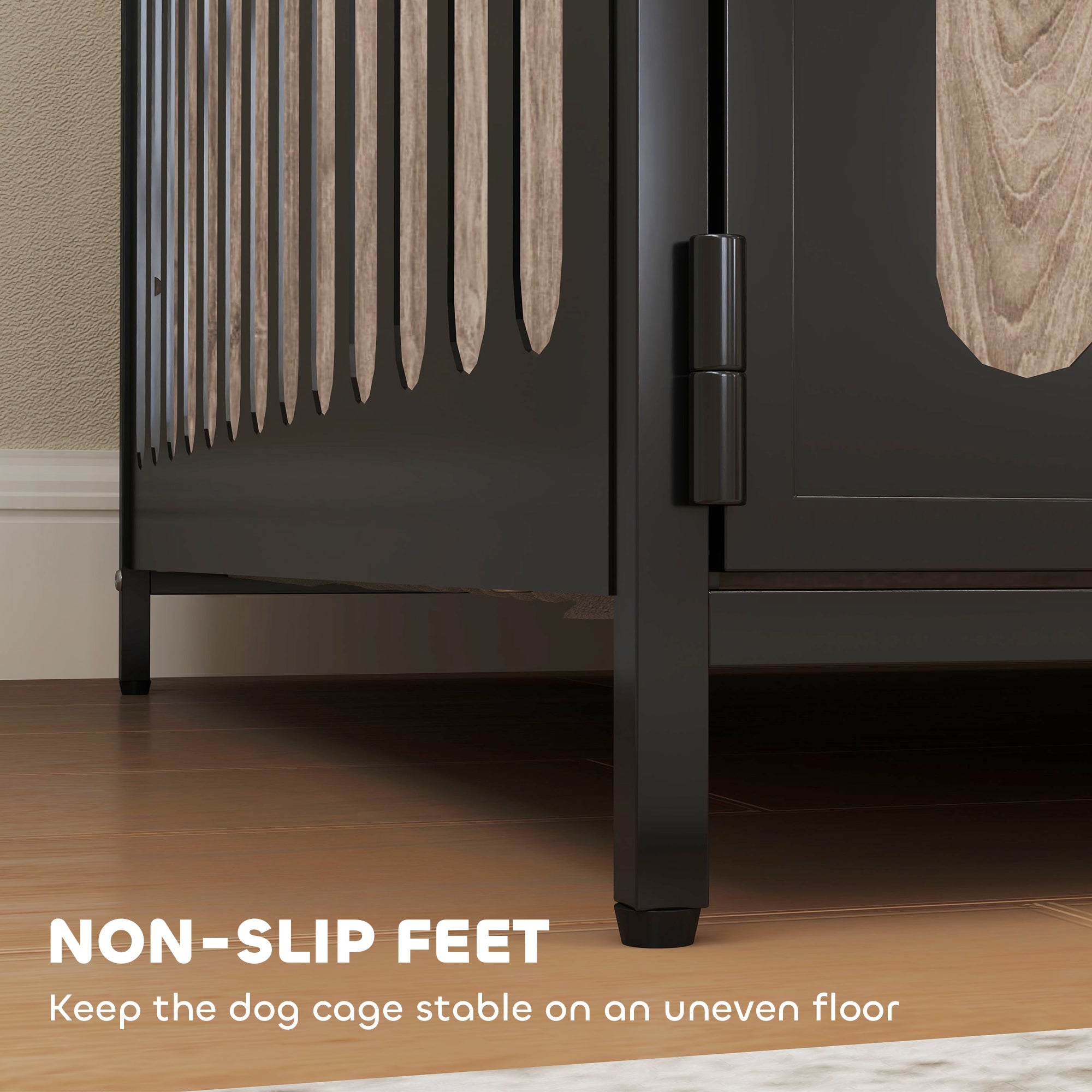 PawHut Dog Crate Furniture with Anti-Chew Resistant Mesh, Anti-Escape Single Door, for Extra Large Dogs, 118 x 80 x 92 cm 