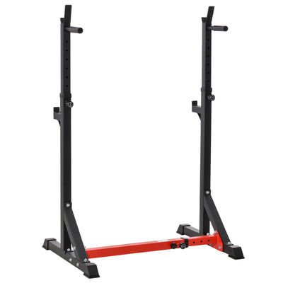 HOMCOM Barbell Rack, Width and Height Adjustable Dip Stand, Bench Press Rack for Home Gym Weight Lifting Fitness Workout, Max Load 150kg 