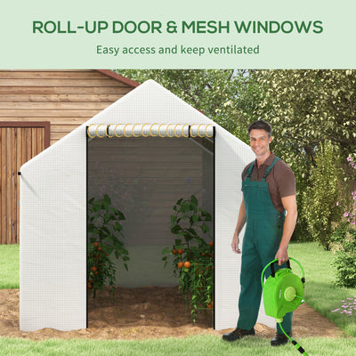 Outsunny Polyethylene Walk-in Polytunnel Greenhouse, 2 x 3(m), White 