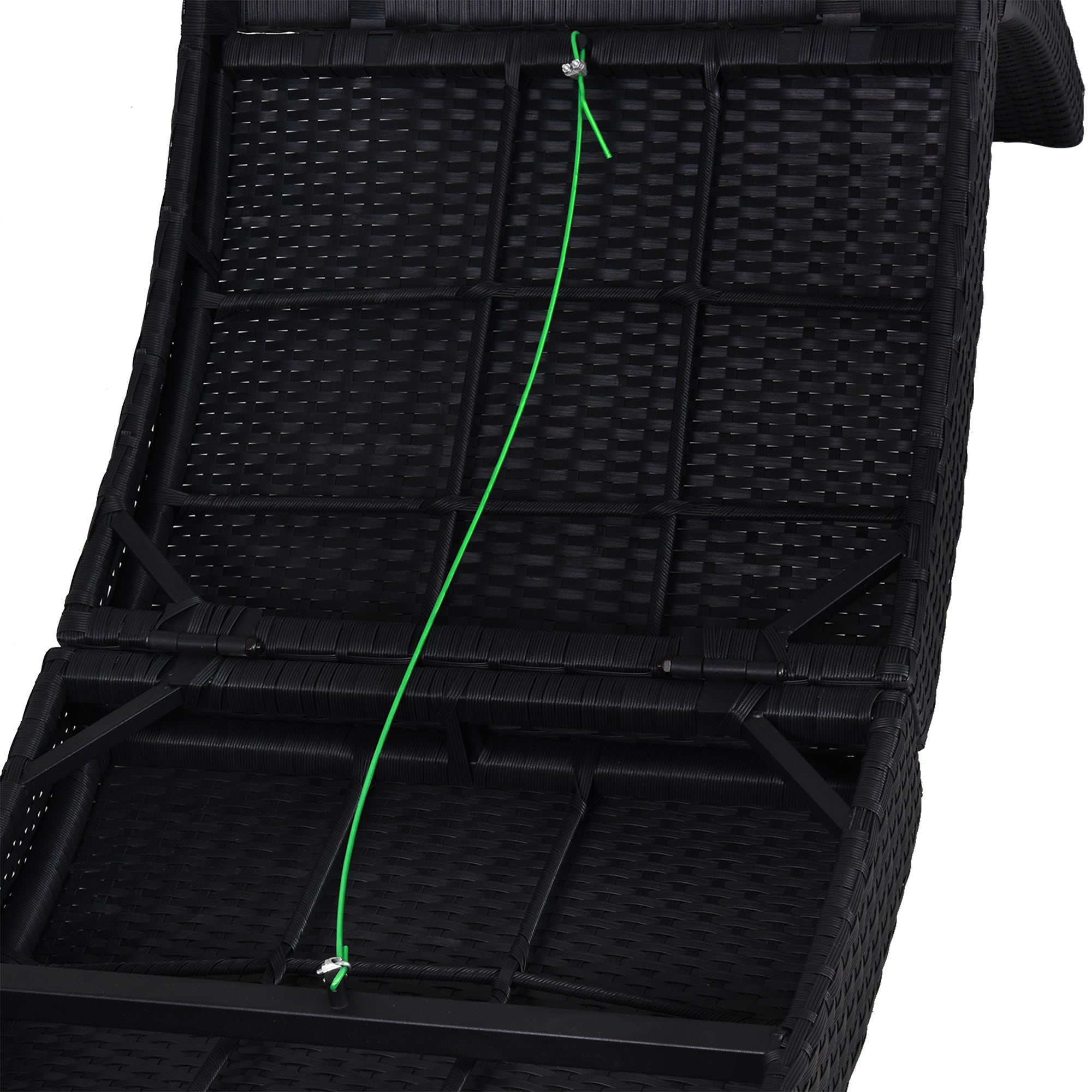 Outsunny Outdoor Foldable PE Rattan Sun Lounger with Soft Padded Cushion, Ergonomic Curved Design Sun Bed for Balcony, Garden, Black 