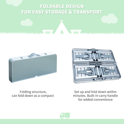 Outsunny Aluminum Portable Picnic Table Chair Set 