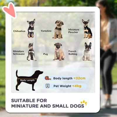 PawHut Dog Pram Dog Stroller Foldable Pet Pushchair with 4 Wheels, Safety Leashes, Cup Holder for Small Dogs, Black 