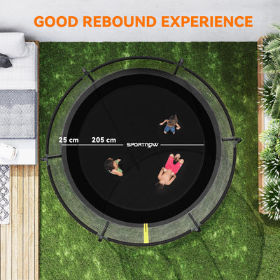 SPORTNOW 8ft Trampoline with Enclosure Net and Spring Cover, Outdoor Trampoline Garden Jumping Mat, Black 